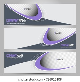 Banner template. Horizontal header. Abstract background for design,  business, education, advertisement. Purple color. Vector  illustration.