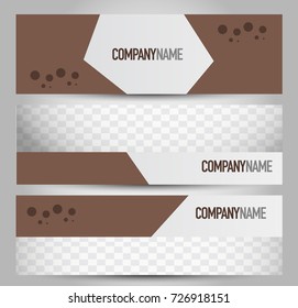 Banner template. Horizontal header. Abstract background for design,  business, education, advertisement. Brown color. Vector  illustration.