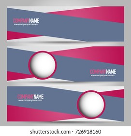 Banner template. Horizontal header. Abstract background for design,  business, education, advertisement. Pink and grey color. Vector  illustration.