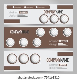 Banner template. Horizontal header. Abstract background for design,  business, education, advertisement. Purple color. Vector  illustration.
