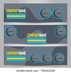Banner template. Horizontal header. Abstract background for design,  business, education, advertisement. Vector  illustration.