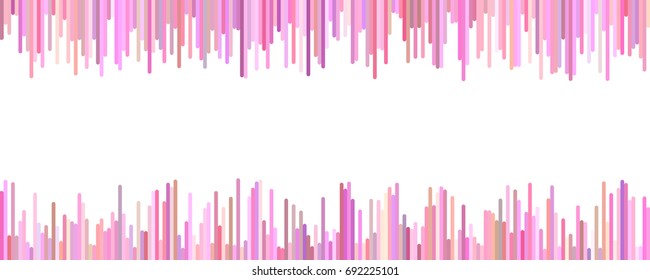 Banner template - horizontal vector graphic from vertical stripes in pink tones on white background