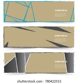 Banner template illustration vector set isolated on white background