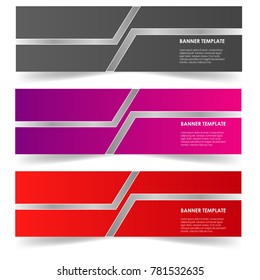Banner template illustration vector set with shadow isolated on white background