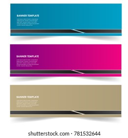 Banner template illustration vector set with shadow isolated on white background