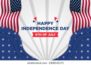 Banner Template Independence Day 4th July with Classic Paper Cut Themes