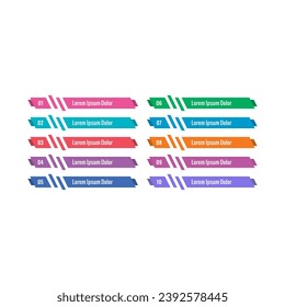 banner template for internet, web, business, education. digital, futuristic banner template. ten options bar banner template