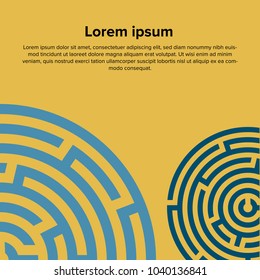 Banner template with maze. Abstract labyrinth background vector illustration concept