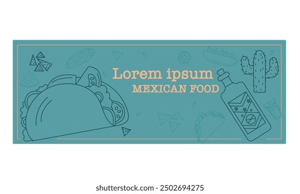 Anuncio Plantilla con comida mexicana