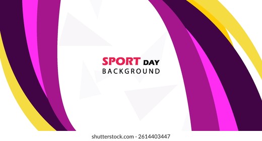Banner template for national sports day football, basketball, badminton, tennis and volleyball background. Athletic. world sports celebration