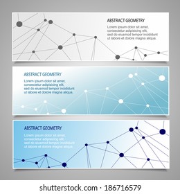 Banner template with network connections concept 
