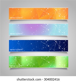 Banner template with network connections concept.