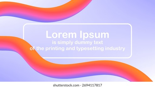 Banner Template on Abstract Background with Fluid Curve Shapes Pastel Gradient