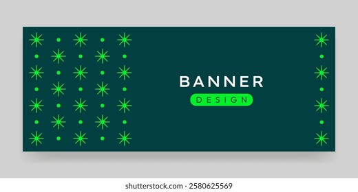 Banner template with original geometric figures in the form of a flower in vector.