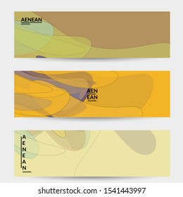 Banner template with pastel colored transparent overlapping shapes creating vector mixture of acrylic paint or watercolor effect. Marble texture flat colors simple organic shapes. Nature earth design.