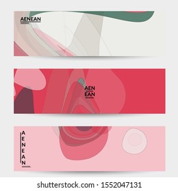 Banner template with pastel colored transparent overlapping shapes creating vector mixture of acrylic paint or watercolor effect. Marble texture flat colors simple organic shapes. Nature earth design.