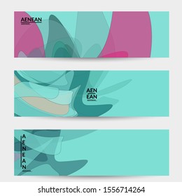 Banner template with pastel colored transparent overlapping shapes creating vector mixture of acrylic paint or watercolor effect. Marble texture flat colors simple organic shapes. Nature earth design.