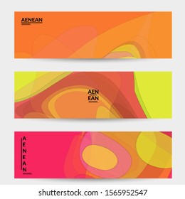 Banner template with pastel colored transparent overlapping shapes creating vector mixture of acrylic paint or watercolor effect. Marble texture flat colors simple organic shapes. Nature earth design.