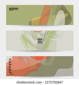 Banner template with pastel colored transparent overlapping shapes creating vector mixture of acrylic paint or watercolor effect. Marble texture flat colors simple organic shapes. Nature earth design.
