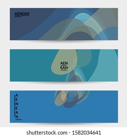 Banner template with pastel colored transparent overlapping shapes creating vector mixture of acrylic paint or watercolor effect. Marble texture flat colors simple organic shapes. Nature earth design.