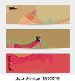 Banner template with pastel colored transparent overlapping shapes creating vector mixture of acrylic paint or watercolor effect. Marble texture flat colors simple organic shapes. Nature earth design.