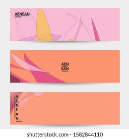 Banner template with pastel colored transparent overlapping shapes creating vector mixture of acrylic paint or watercolor effect. Marble texture flat colors simple organic shapes. Nature earth design.