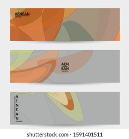 Banner template with pastel colored transparent overlapping shapes creating vector mixture of acrylic paint or watercolor effect. Marble texture flat colors simple organic shapes. Nature earth design.