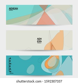 Banner template with pastel colored transparent overlapping shapes creating vector mixture of acrylic paint or watercolor effect. Marble texture flat colors simple organic shapes. Nature earth design.