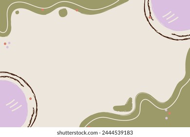 Banner template with place for text. Modern vector design with texture, hand drawn.