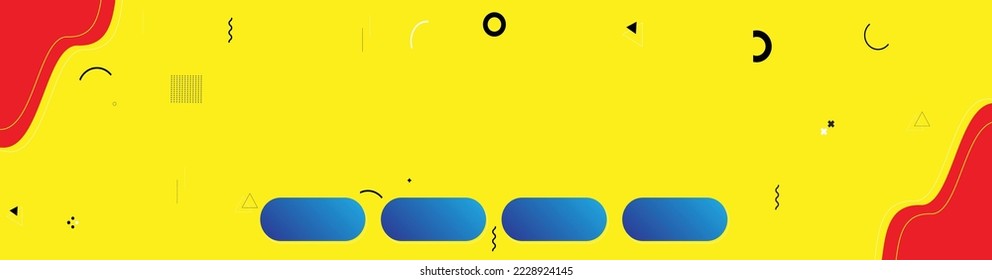 banner, plantilla, diseño de afiches. brillante, moderno y de diseño. portada de los medios sociales en colores amarillo y rojo. diseño editable basado en vectores, mejor en impresión
