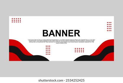 banner template with red and black colors for promotion and company.