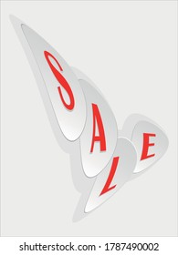Banner template for sale, for printing leaflets, red and white colors on a white background for advertising, isolated, vector illustrations, EPS