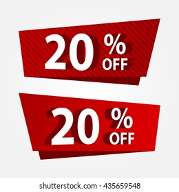 Banner template sale promotion. Banner vector discount 20% off.