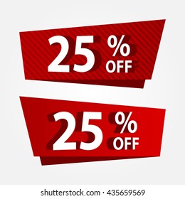 Banner template sale promotion. Banner vector discount 25% off.
