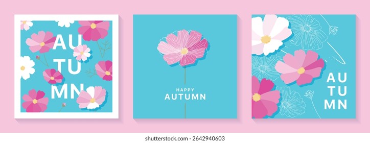 Banner template set with cosmos illustration