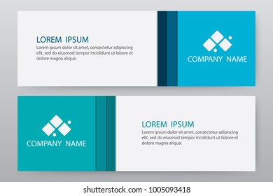 Banner template set green and blue - Modern design graphic or website layout. Vector illustration eps 10.