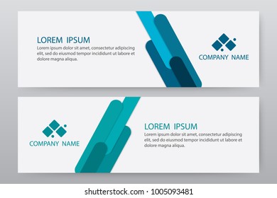 Banner template set green and blue - Modern design graphic or website layout. Vector illustration eps 10.