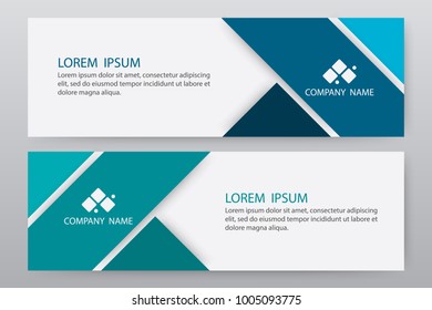 Banner template set green and blue - Modern design graphic or website layout. Vector illustration eps 10.