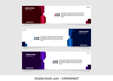 Banner template set modern design for web.