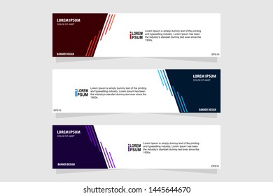 Banner template set modern design for web.