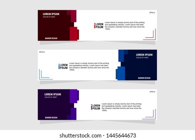 Banner template set modern design for web.