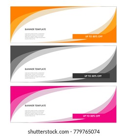 banner template set vector isolated on white background