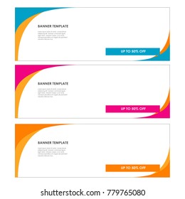 banner template set vector isolated on white background