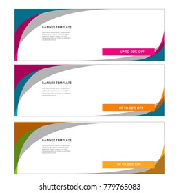 banner template set vector isolated on white background