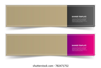 banner template set vector with shadow and isolated on white background