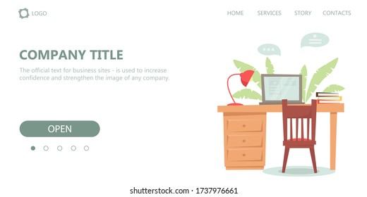 banner. template for the site. work at home. business. freelance. vector illustration in a flat style.