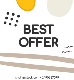 Banner, template for social media post promotion. Background with text space, abstract elements. Sale, discount, promo layout
