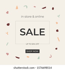 Banner Template Social Media post - Modern design - Minimal design - Pastel color - illustration