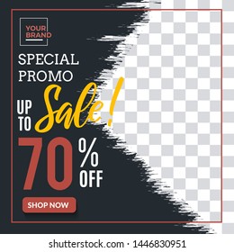 Banner template special promo for social media. Vector Illustration