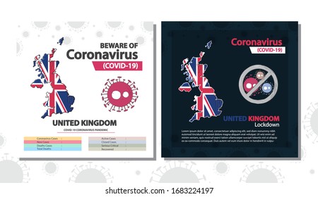Banner template statistic corona virus covid 19 UK